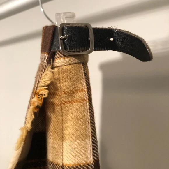 Plaid Brown and Tan Skirt pattern skirt. - Picture 3 of 7